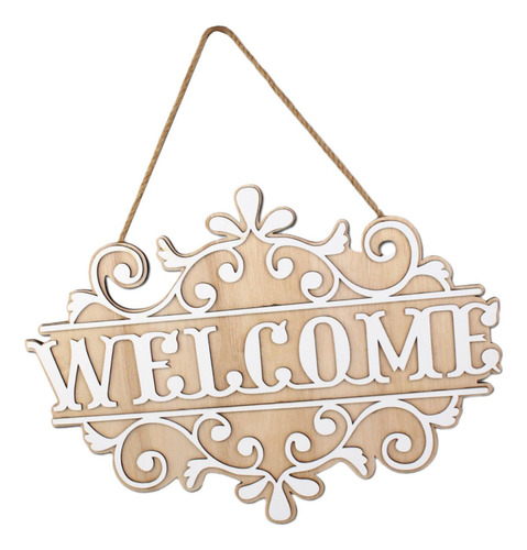 Wood Wall Hanging Welcome Sign Decoración De Placa Rústica