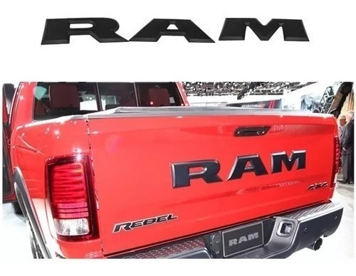 Emblema Simbolo Tampa Traseira Dodge Ram Preto Original