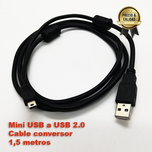 Imagen 1 de 6 de Cable Mini Usb A Usb 2.0 - Ideal Joystick Ps3