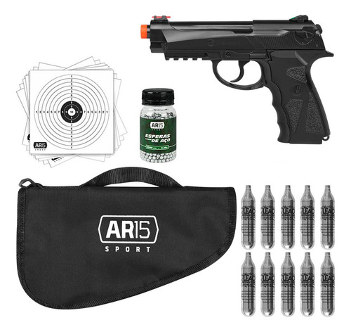 Pistola Pressão Rossi C12 + Esferas Aço + Capa Acolchoada