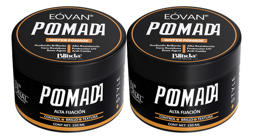 Pomada Eóvan Alta Fijación Brillo Hidratante 150ml 2 Piezas