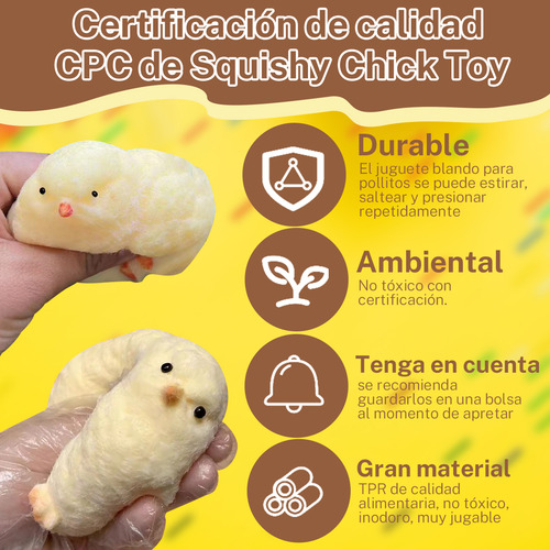 2 Piezas De Pollo Grande Y Esponjoso Silicona Hecho A Mano