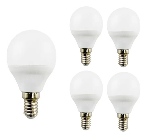 Pack 5 Ampolletas Led Mini Bola G45 6w E14 Sec - Sumatel