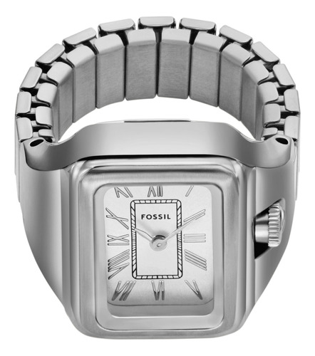 Reloj Mujer Fossil Raquel Forma De Anillo Plateado