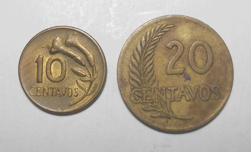 Perú Lote Escasos 10 Y 20 Centavos 1973 - 1964 