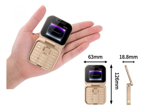 Para New Nuevo Mini Teléfono Plegable Multilingüe