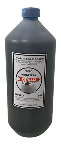 Tinta Para Sellos Opalo 999 1/2 Lts Medio Litro Negro
