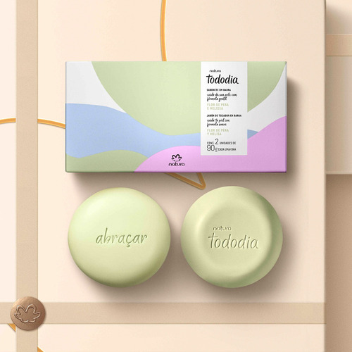 Jabones Barra Natura Flor De Pera Y Melisa Caja X2 Un De 90g