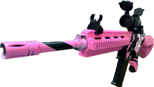 Lanzadora Hidrogel M416 Rosa Coneja Rifle Potente Trazadora