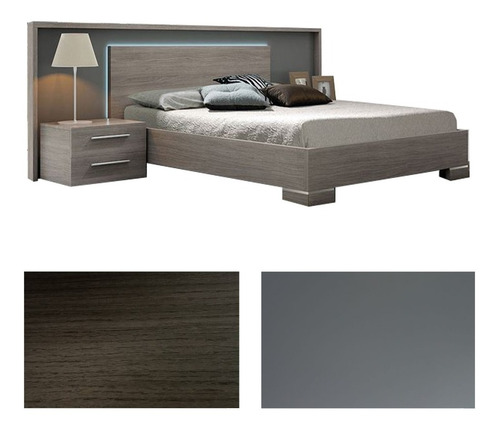 Imagen 5 de 6 de Cama Moderna Inv-3001-m Virginia Iluminator