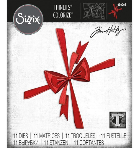 Scrapbooking Troqueles Sizzix Tim Holtz Bowtied Moño Navidad