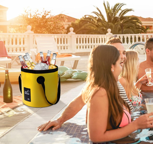 Tessco Cubo Plegable Con Asa, Fregadero Plegable Para Campam