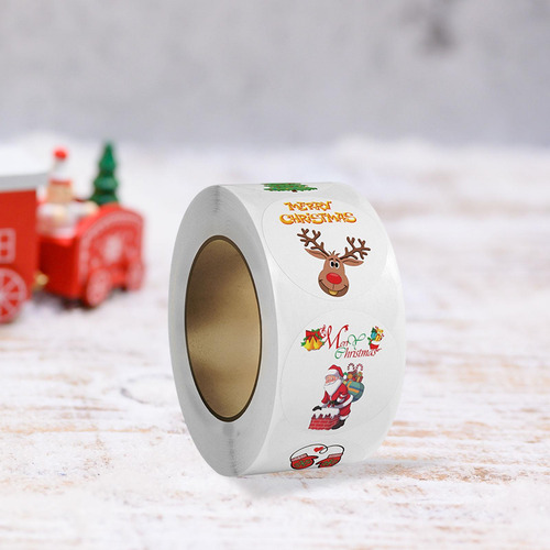 Rollo De 500 Pegatinas Navideñas Para Hacer Estilo G