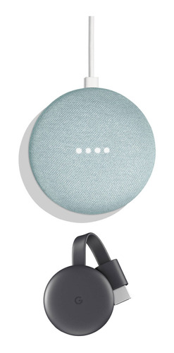 Google Home Mini & 3rd-generation Chromecast Kit (aqua)