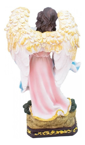 Imagem Anjo Da Guarda 14 Cm Escultura Enfeite Resina Cor Colorido