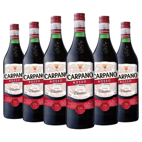 Aperitivo Carpano Rosso Vermut Classico Pack X6 -xco Bebidas