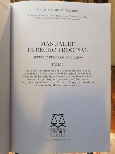 Manual De Derechoi Procesal. Tomoo Ii. C.13 // Casarino (Usado)