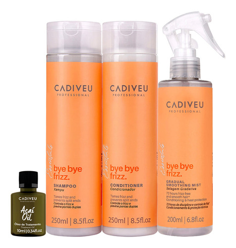 Kit Cadiveu Professional Bye Bye Frizz Duo Selagem Açaí Oil