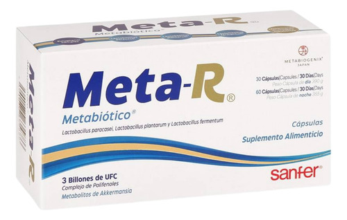 Meta-r 90 Cápsulas | Suplemento Metabiótico Con Probióticos