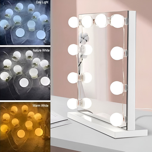 Luces Para Espejo De Maquillaje Con 10 Bombillas Leds