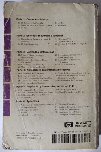Serie Hp 48 Guía De Usuario San Telmo / Belgrano (Usado)