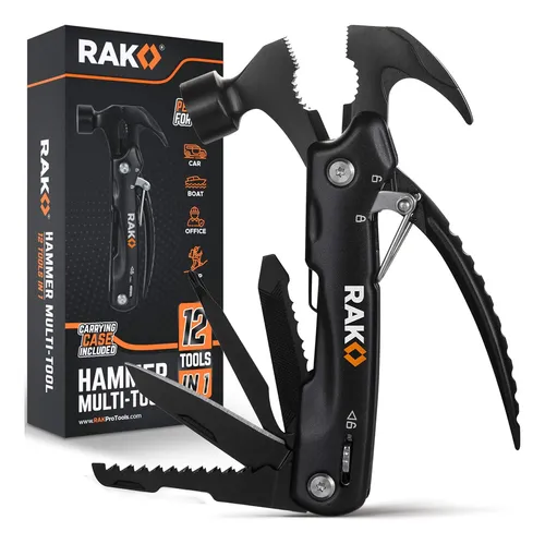 Martillo De Mano Multiherramienta 12 En 1 | Negro / Rak