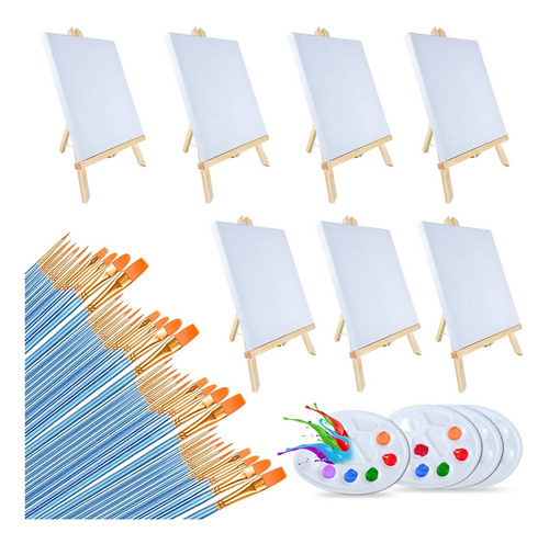 Juego Caballete Pintura Lienzo Pincele Paleta Kit Para