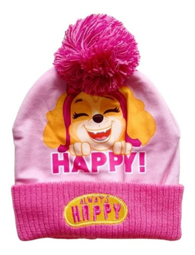 Gorro Tejido Patrulla Canina Paw Patrol Rosa Skye