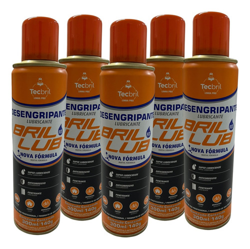 Desengripante Bril Lub Fit 300ml Tecbril - 5 Unidades