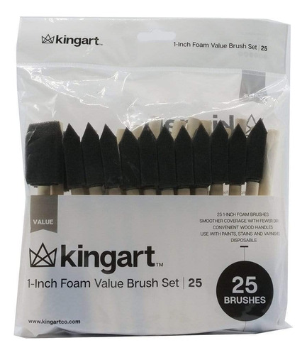 Kingart 241-25 Espuma 25 Pc. Value Pack 1  Set De Cepillo, M