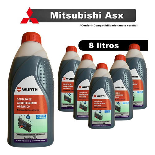 Fluído Aditivo Radiador Verde Azulado Mitsubishi Asx 2.0 -8l