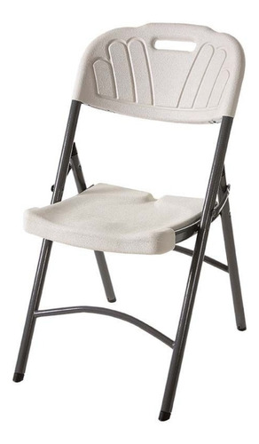 Silla Plástica Plegable Blanca 54x43x80cm Alto Soporte