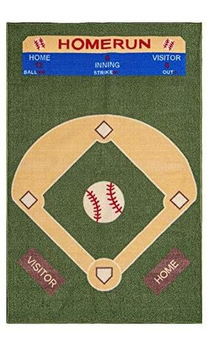 Furnish My Place 710 Baseball 3'3  X5 'alfombra De Área De J