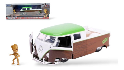 Jada - Groot - 1963 Volkswagen Bus Pick Up Con Fig 1:24