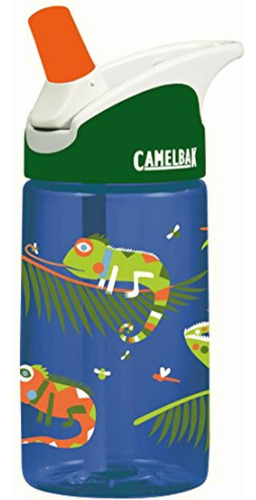 Camelbak 53855 Kids Eddy Water Bottle, 0.4 L, Iguanas