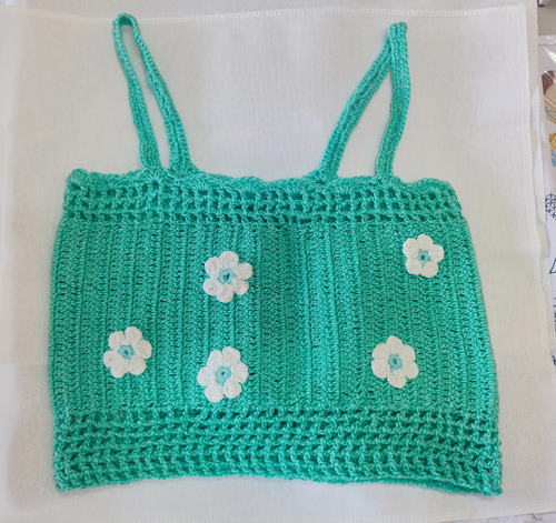 Crop Top Blusa Juvenil Tejida A Crochet Aesthetic Boho Dama