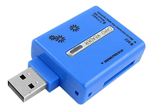 Qtqgoitem Blue Usb 2.0 Sd Sdhc Mmc T-flash M2 Ms Lector 512