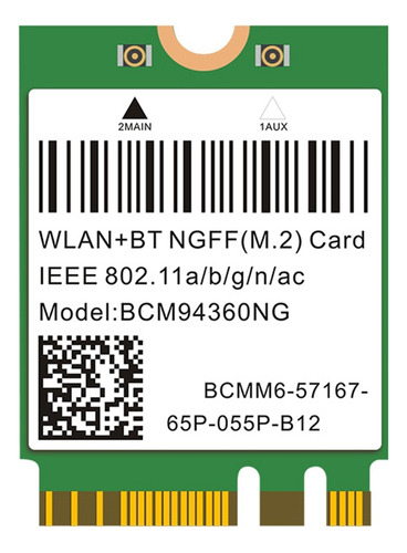 Tarjeta Wifi 802.11ac De 1200 Mbps Bcm94360ng Ngff M.2 5ghz