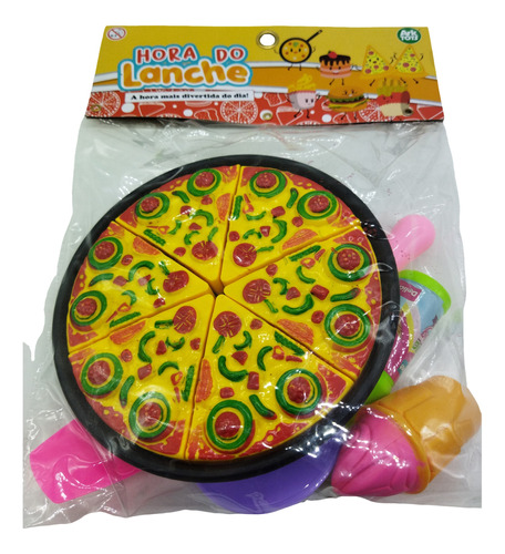 Kit Brinquedo Cozinha De Plástico 10 Peças Hora Da Pizza