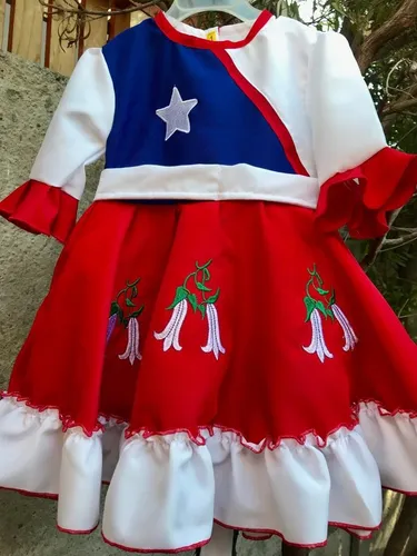 Vestido Huasa Chilena Bebe (talla 6-12 Y 12-18 Meses ) | Cuotas interés