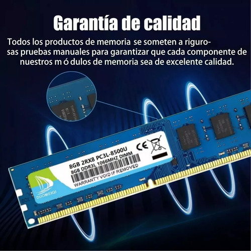 8GB Memoria Ram Gamer Duomeiqi Ddr3-1066mhz PC3-8500U Dimm De 1.35v/1.5v Azul Udimm Para Deskop