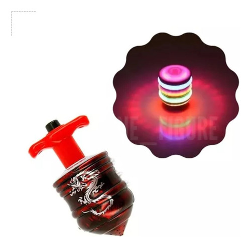 Pião Lançador Automático Sonoro Com Luz De Led Brinquedo