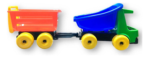 Camion Volcador Grande Con Acoplado Mega Price 113 Color Amarillo