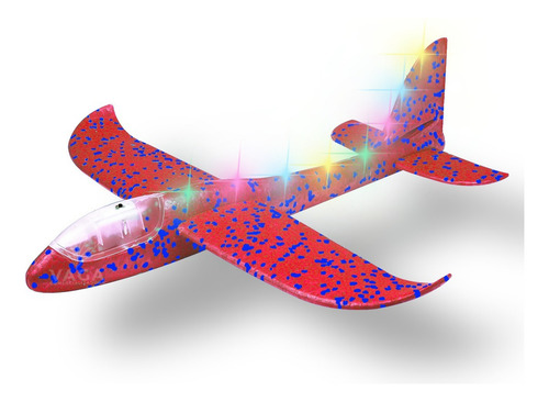 Avion De Unicel Grande Con Luz Planeador Aeroplano Ligero Color