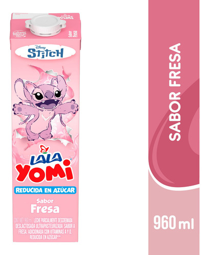 Lala Yomi Leche Sabor Fresa. Pack De 12 Pza De 960 Ml