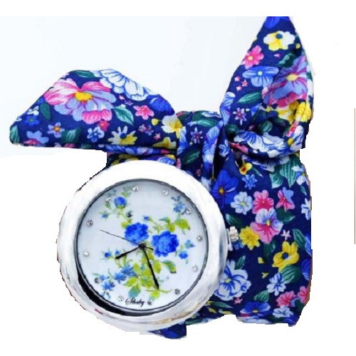 Reloj Diseño Flores Para Mujer Pulso Tela