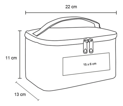 Cosmetiquera Rectangular Con 5 Separadores Para Brochas