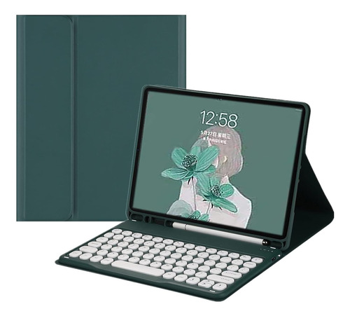 Funda Con Teclado Henghui /para Galaxy Tab 10.4/dark Green