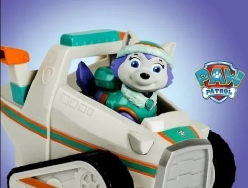 Imagen 5 de 6 de Paw Patrol Auto Mediano C/figura -everest Snow Plow-original