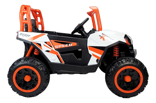 Montable Electrico Para Niños Coche A Control Remoto Luz 12v Color Naranja